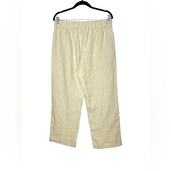 NEW American Giant Linen Pant, Elastic Waist & Pockets, Cropped, Creamy Beige, M - Picture 4 of 12